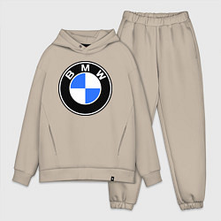 Мужской костюм оверсайз Logo BMW, цвет: миндальный