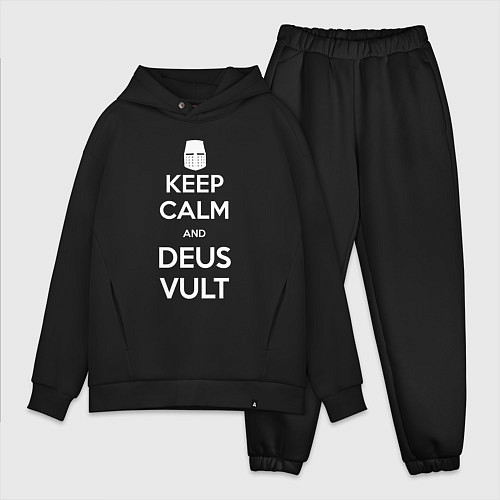 Мужской костюм оверсайз Keep Calm & Deus Vult / Черный – фото 1