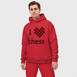 Мужской костюм оверсайз I love chess, цвет: красный — фото 2