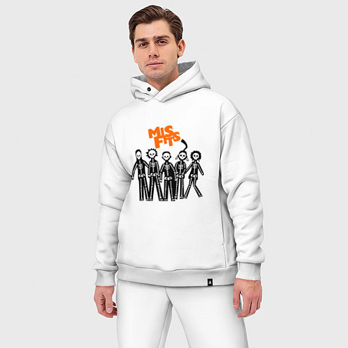 Мужской костюм оверсайз Misfits Skeletons / Белый – фото 3