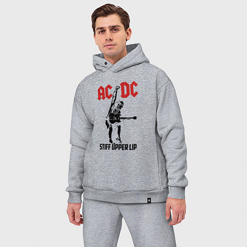 Мужской костюм оверсайз AC/DC: Stiff Upper Lip / Меланж – фото 3