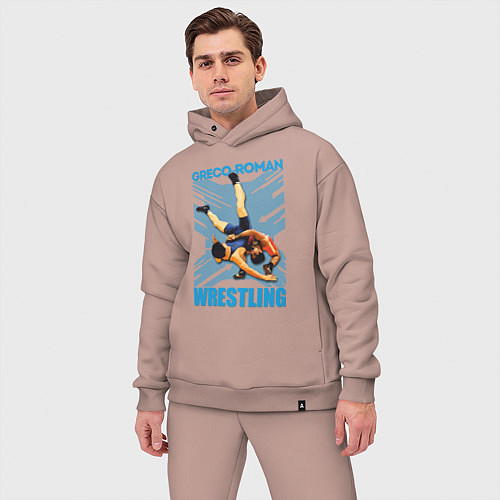 Мужской костюм оверсайз Greco-roman wrestling / Пыльно-розовый – фото 3