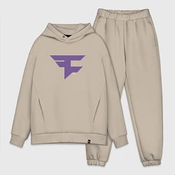 Мужской костюм оверсайз Faze Clan Ultraviolet, цвет: миндальный