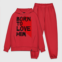 Мужской костюм оверсайз Born to love him, цвет: красный