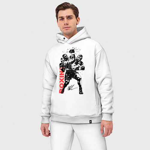 Мужской костюм оверсайз Майк Тайсон уворачивается / Белый – фото 3