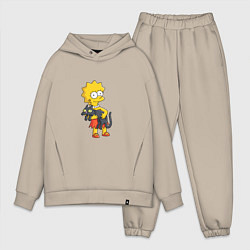 Мужской костюм оверсайз Лиза Симпсон и кот