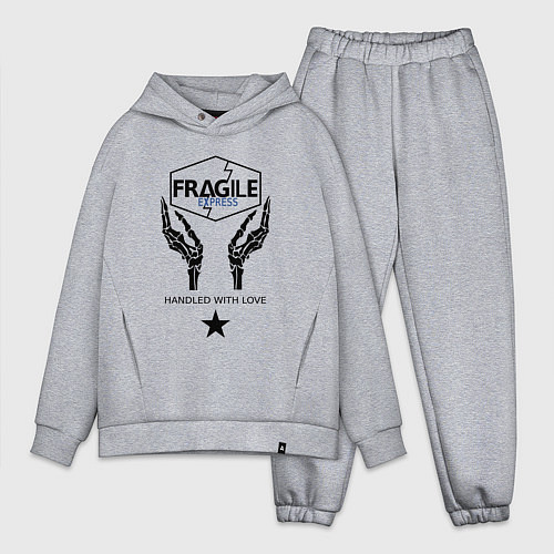 Мужской костюм оверсайз Fragile Express / Меланж – фото 1