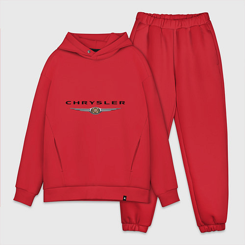 Мужской костюм оверсайз Chrysler logo / Красный – фото 1