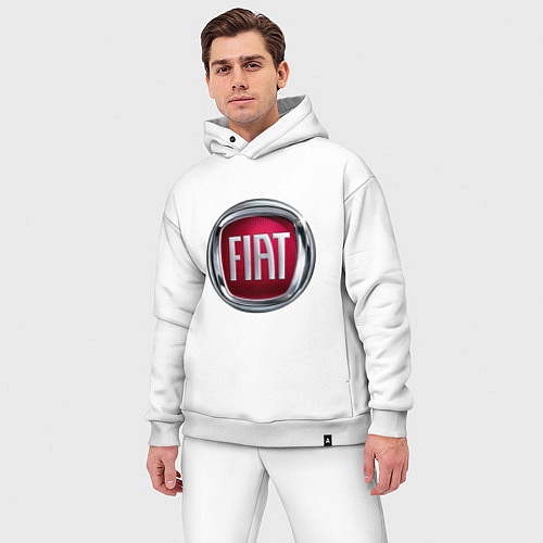 Мужской костюм оверсайз FIAT logo / Белый – фото 3