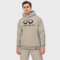 Мужской костюм оверсайз Infiniti logo, цвет: миндальный — фото 2