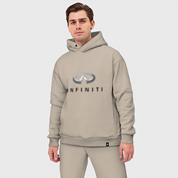 Мужской костюм оверсайз Logo Infiniti, цвет: миндальный — фото 2