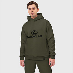 Мужской костюм оверсайз Lexus logo, цвет: хаки — фото 2