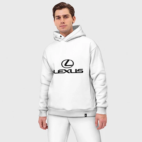 Мужской костюм оверсайз Lexus logo / Белый – фото 3