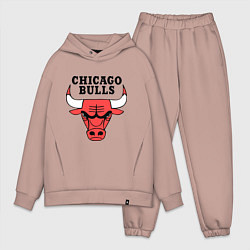 Мужской костюм оверсайз Chicago Bulls цвета пыльно-розовый — фото 1