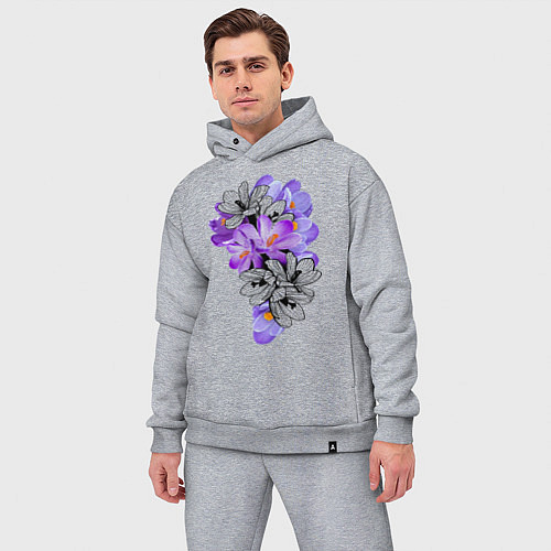 Мужской костюм оверсайз Krokus Flower / Меланж – фото 3