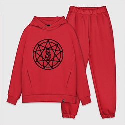 Мужской костюм оверсайз Slipknot Pentagram, цвет: красный