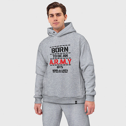 Мужской костюм оверсайз Born to be an ARMY BTS / Меланж – фото 3