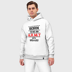 Мужской костюм оверсайз Born to be an ARMY BTS, цвет: белый — фото 2