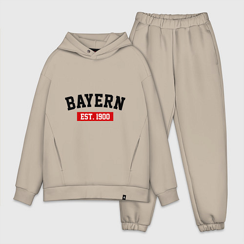 Мужской костюм оверсайз FC Bayern Est. 1900 / Миндальный – фото 1