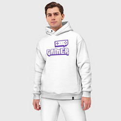 Мужской костюм оверсайз Twitch Gamer, цвет: белый — фото 2
