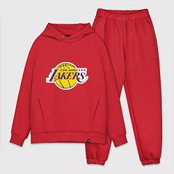Мужской костюм оверсайз LA Lakers, цвет: красный