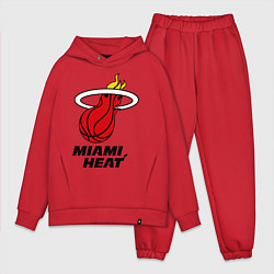 Мужской костюм оверсайз Miami Heat-logo, цвет: красный