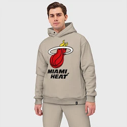 Мужской костюм оверсайз Miami Heat-logo, цвет: миндальный — фото 2