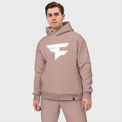 Мужской костюм оверсайз FAZE Symbol, цвет: пыльно-розовый — фото 2