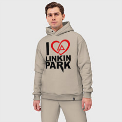 Мужской костюм оверсайз I love Linkin Park, цвет: миндальный — фото 2