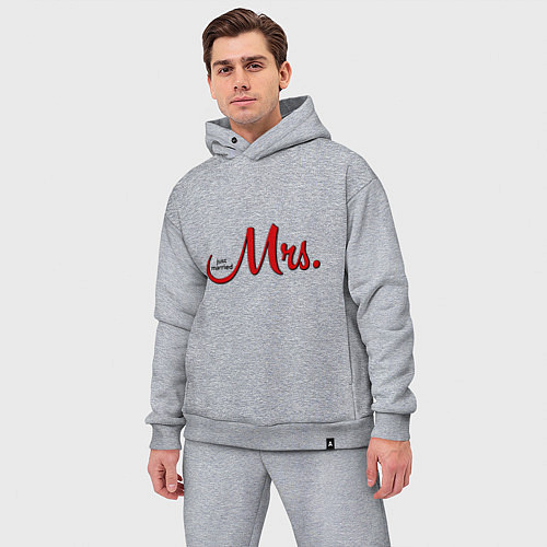 Мужской костюм оверсайз Mrs: Just married / Меланж – фото 3