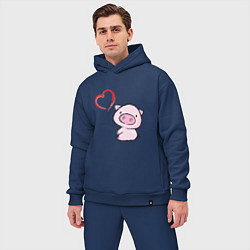 Мужской костюм оверсайз Pig Love, цвет: тёмно-синий — фото 2