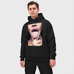 Мужской костюм оверсайз Кунилингус, цвет: черный — фото 2