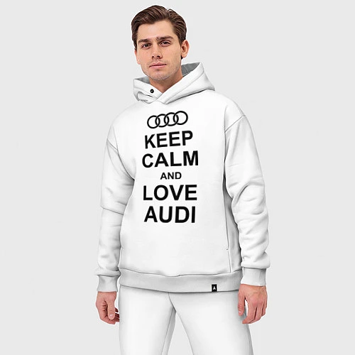 Мужской костюм оверсайз Keep Calm & Love Audi / Белый – фото 3