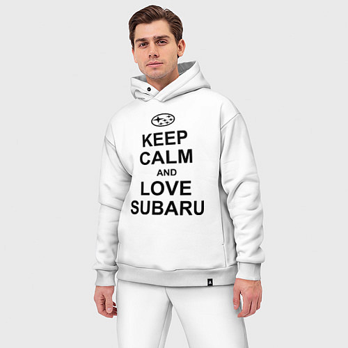 Мужской костюм оверсайз Keep Calm & Love Subaru / Белый – фото 3