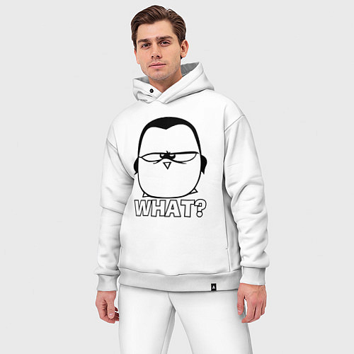 Мужской костюм оверсайз What? / Белый – фото 3