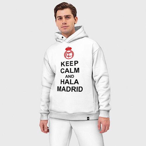 Мужской костюм оверсайз Keep Calm & Hala Madrid / Белый – фото 3