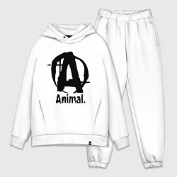 Мужской костюм оверсайз Animal Logo, цвет: белый