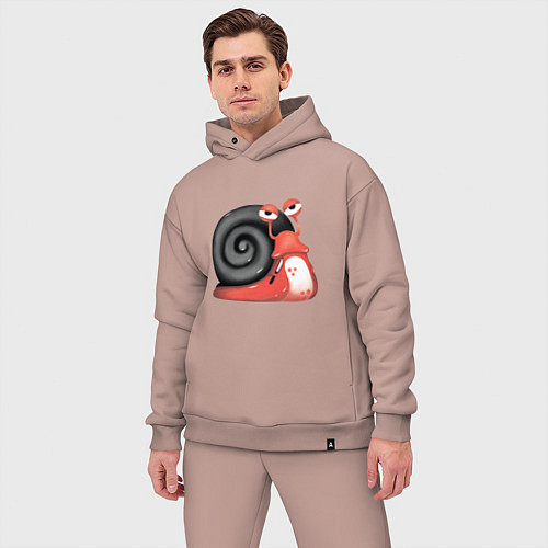 Мужской костюм оверсайз Боевая улитка / Пыльно-розовый – фото 3