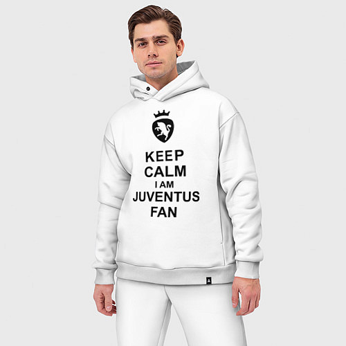 Мужской костюм оверсайз Keep Calm & Juventus fan / Белый – фото 3