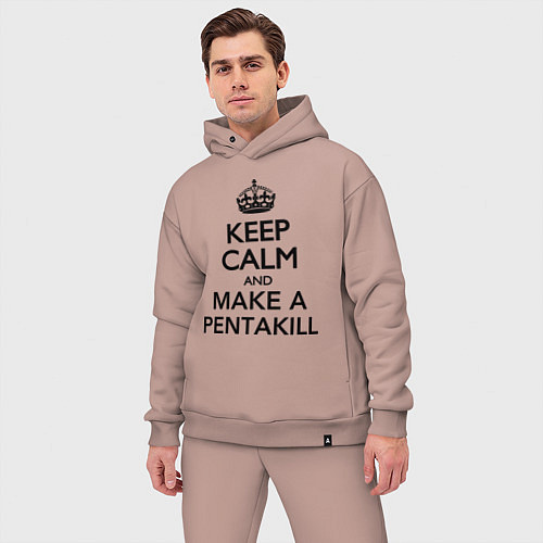 Мужской костюм оверсайз Keep Calm & Make A Pentakill / Пыльно-розовый – фото 3