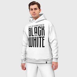 Мужской костюм оверсайз Juventus: Black & White, цвет: белый — фото 2