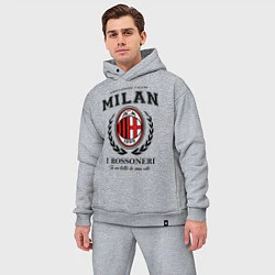Мужской костюм оверсайз Milan: I Rossoneri, цвет: меланж — фото 2