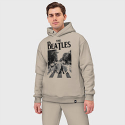 Мужской костюм оверсайз The Beatles: Mono Abbey Road, цвет: миндальный — фото 2