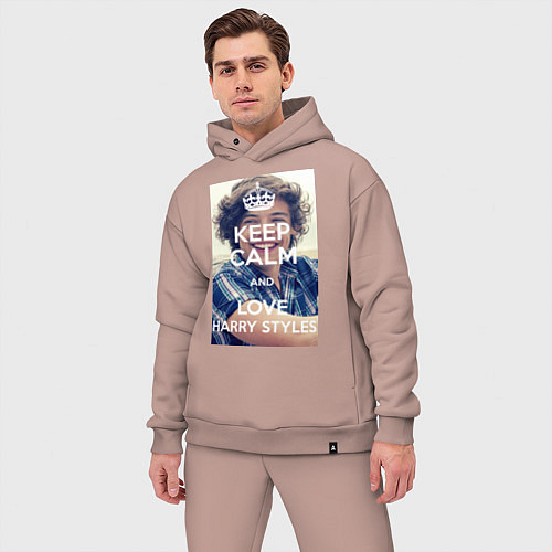 Мужской костюм оверсайз Keep Calm & Love Harry Styles / Пыльно-розовый – фото 3