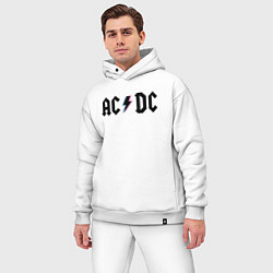 Мужской костюм оверсайз AC/DC, цвет: белый — фото 2