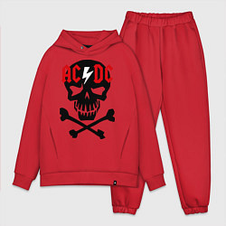 Мужской костюм оверсайз AC/DC Skull, цвет: красный