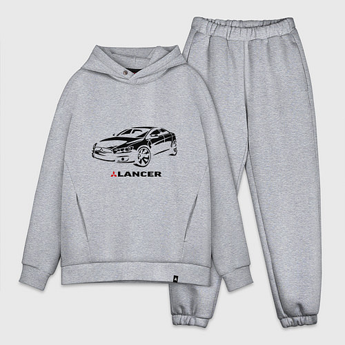 Мужской костюм оверсайз Mitsubishi lancer / Меланж – фото 1