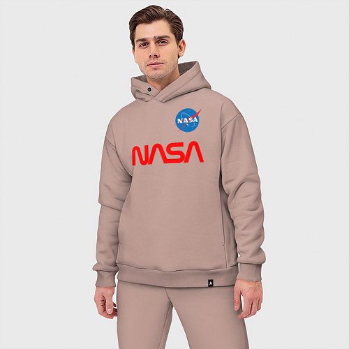 Мужской костюм оверсайз Nasa mania / Пыльно-розовый – фото 3