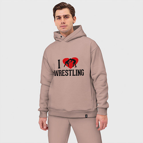 Мужской костюм оверсайз I love wrestling / Пыльно-розовый – фото 3