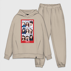 Мужской костюм оверсайз TWICE, цвет: миндальный